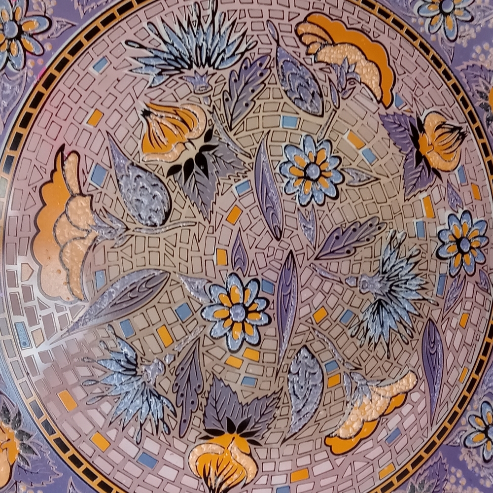 MCM Luxury Colorful Mosaic Style Decorative Floral Plate Serve Dish